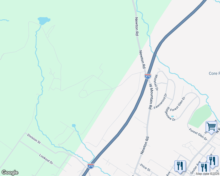 map of restaurants, bars, coffee shops, grocery stores, and more near 100-198 S Sekol Ave in Scranton