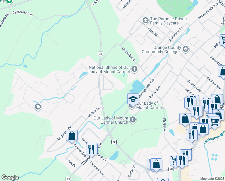 map of restaurants, bars, coffee shops, grocery stores, and more near 10 Spruce Peak Road in Middletown