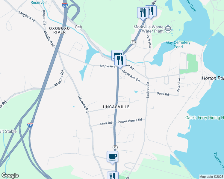map of restaurants, bars, coffee shops, grocery stores, and more near 228 Norwich-New London Turnpike in Montville