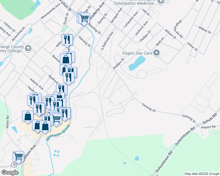 map of restaurants, bars, coffee shops, grocery stores, and more near 229 Ruth Court in Middletown