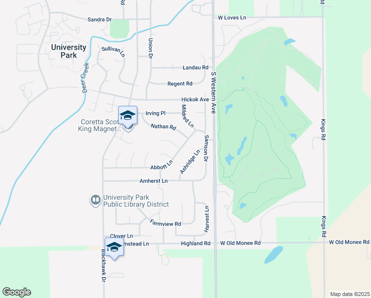 map of restaurants, bars, coffee shops, grocery stores, and more near 1038 Ashridge Lane in University Park