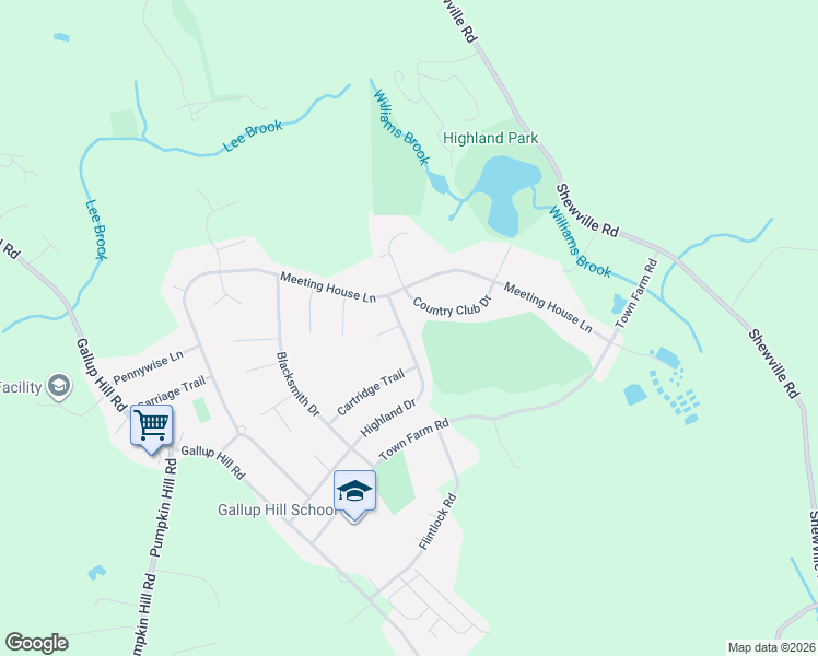 map of restaurants, bars, coffee shops, grocery stores, and more near 56 Highland Drive in Ledyard