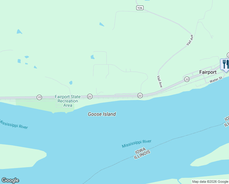 map of restaurants, bars, coffee shops, grocery stores, and more near 3311 Valley View Road in Muscatine