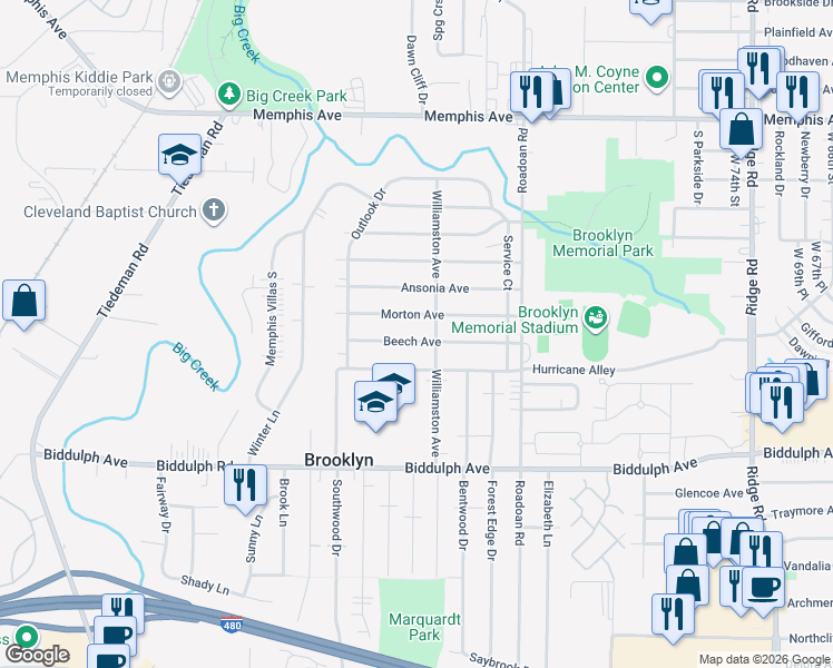 map of restaurants, bars, coffee shops, grocery stores, and more near 9112 Morton Avenue in Brooklyn