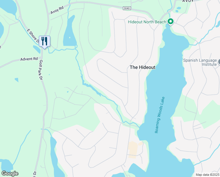map of restaurants, bars, coffee shops, grocery stores, and more near 1249 Woodview Terrace in Wayne County
