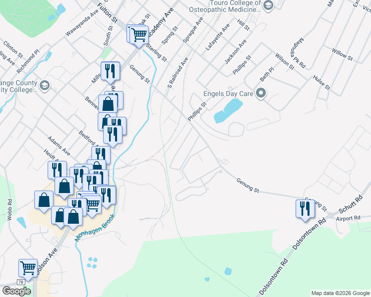 map of restaurants, bars, coffee shops, grocery stores, and more near 47 Ruth Court in Middletown