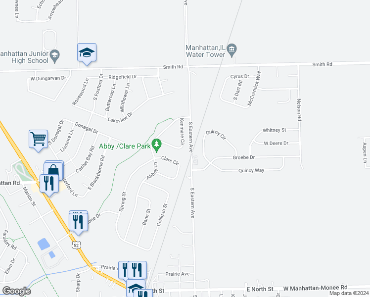 map of restaurants, bars, coffee shops, grocery stores, and more near 15265 Kenmare Circle in Manhattan