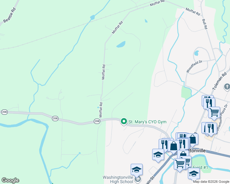 map of restaurants, bars, coffee shops, grocery stores, and more near 6 Via Marie in Washingtonville
