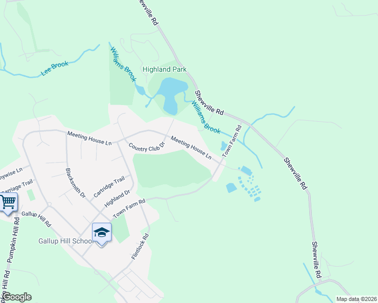 map of restaurants, bars, coffee shops, grocery stores, and more near 136 Meeting House Lane in Ledyard