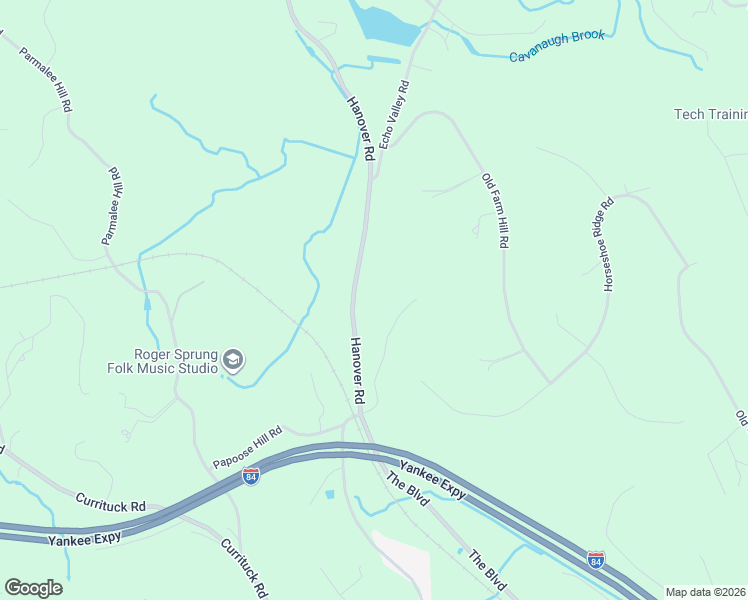 map of restaurants, bars, coffee shops, grocery stores, and more near 76 Hanover Road in Newtown