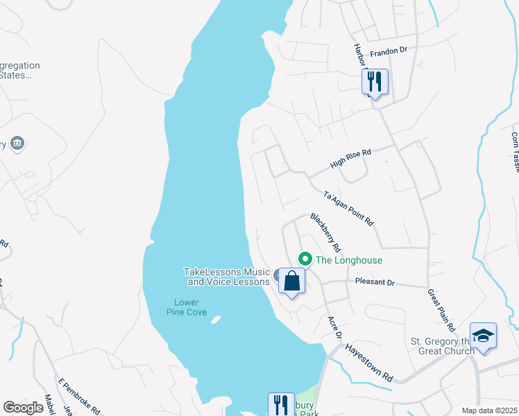 map of restaurants, bars, coffee shops, grocery stores, and more near 41 Moody Lane in Danbury