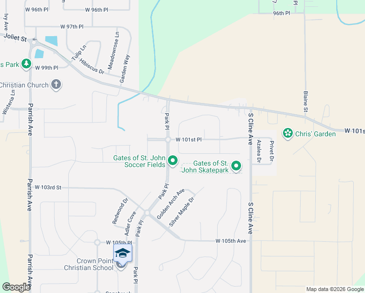 map of restaurants, bars, coffee shops, grocery stores, and more near 8425 West 101st Place in Saint John