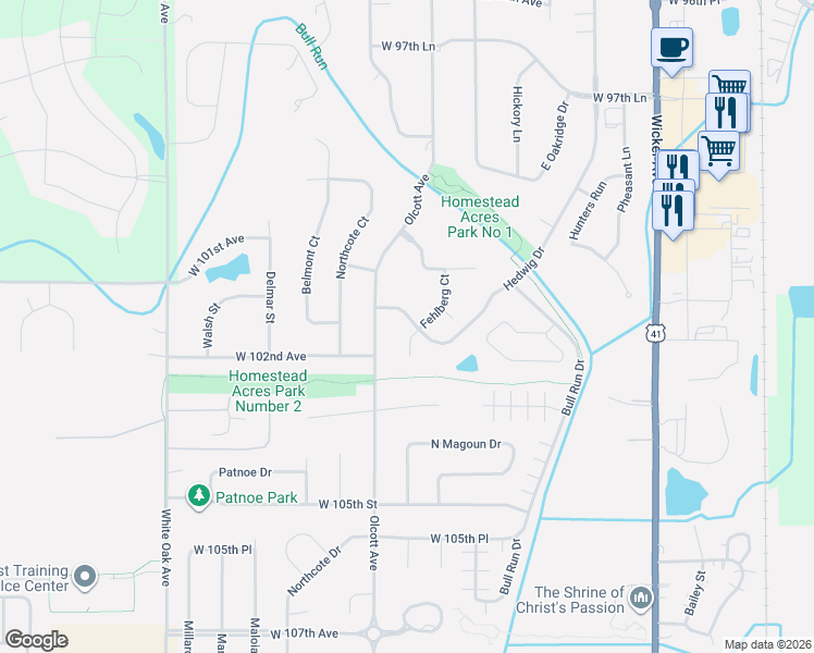 map of restaurants, bars, coffee shops, grocery stores, and more near 12017 Hedwig Dr in St John