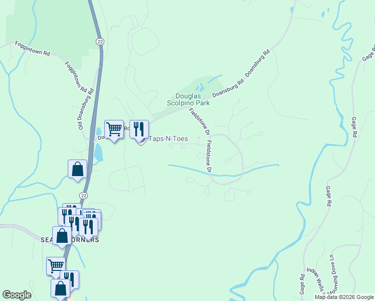 map of restaurants, bars, coffee shops, grocery stores, and more near 801 Ashford Circle in Brewster