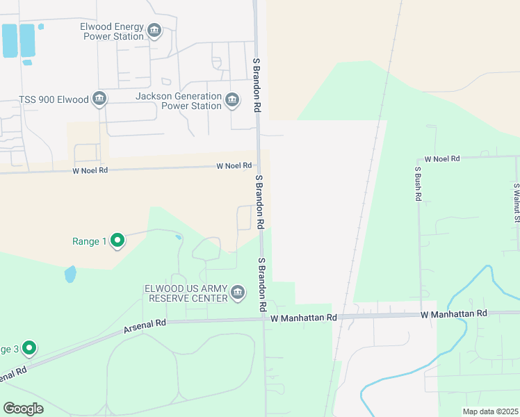 map of restaurants, bars, coffee shops, grocery stores, and more near 24840 South Brandon Road in Elwood