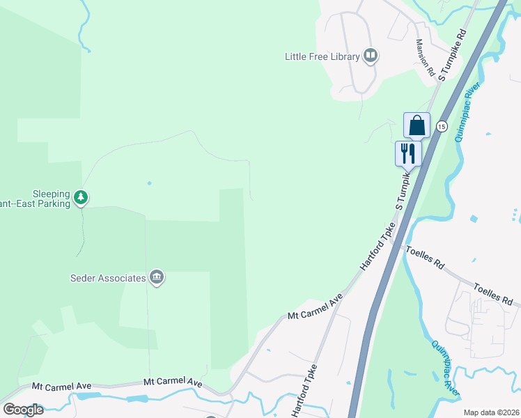 map of restaurants, bars, coffee shops, grocery stores, and more near 230 Six Rod Highway in Hamden