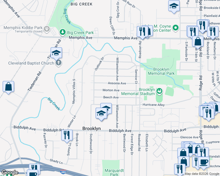 map of restaurants, bars, coffee shops, grocery stores, and more near 9112 Morton Avenue in Brooklyn