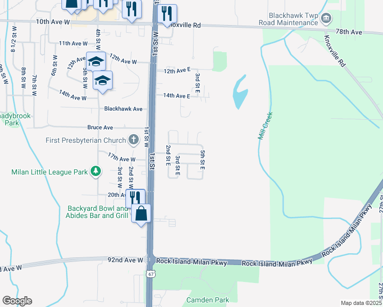 map of restaurants, bars, coffee shops, grocery stores, and more near 404 17th Avenue East in Milan