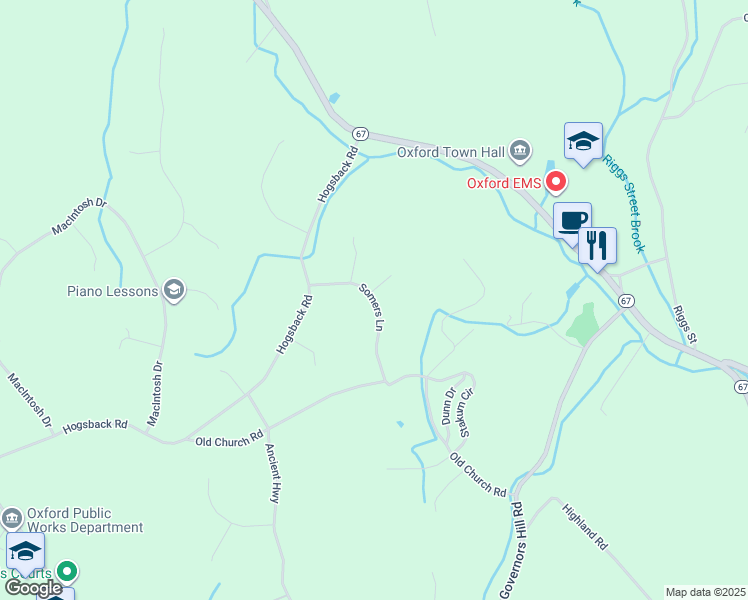 map of restaurants, bars, coffee shops, grocery stores, and more near 18 Somers Lane in Oxford