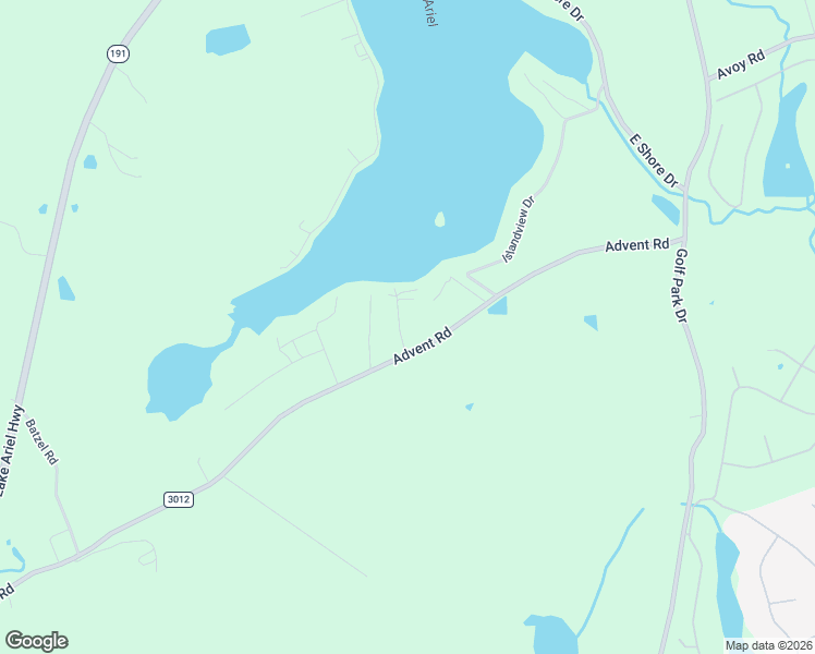 map of restaurants, bars, coffee shops, grocery stores, and more near 1191 Advent Road in Lake Ariel