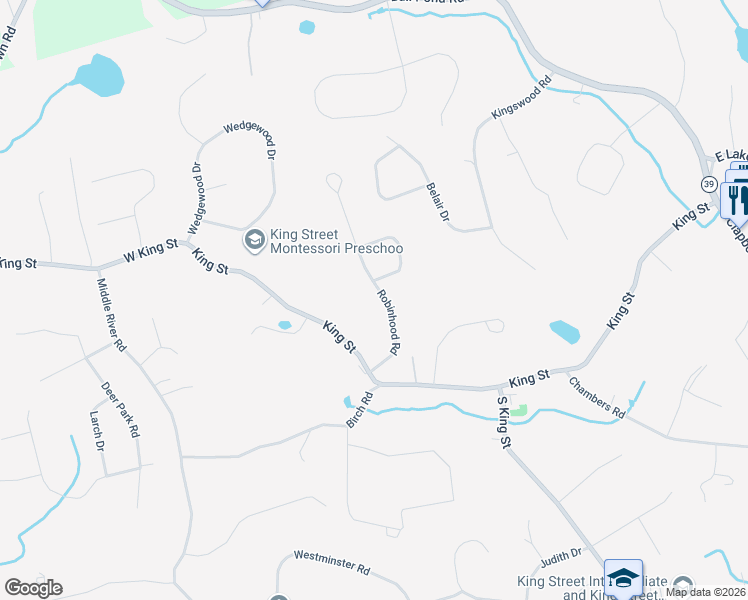 map of restaurants, bars, coffee shops, grocery stores, and more near 12 Robinhood Road in Danbury
