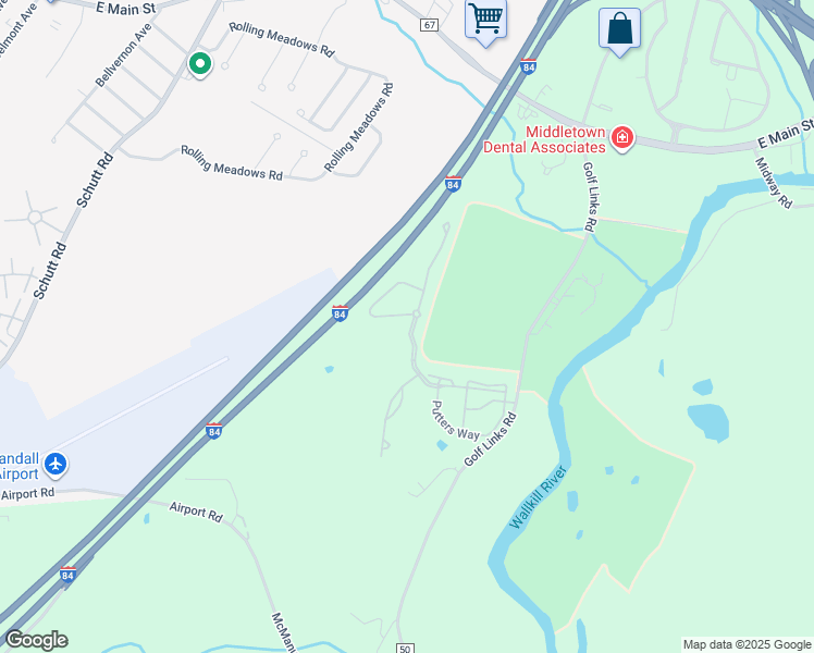 map of restaurants, bars, coffee shops, grocery stores, and more near 42 High Ridge Lane in Middletown
