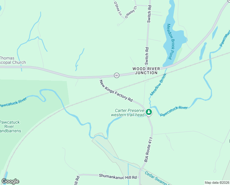 map of restaurants, bars, coffee shops, grocery stores, and more near 44 New Kings Factory Road in Richmond