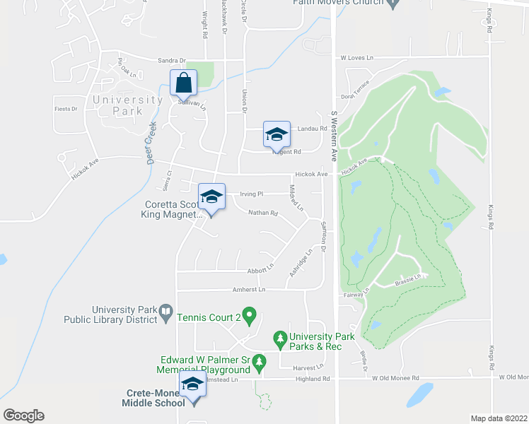 map of restaurants, bars, coffee shops, grocery stores, and more near 519 Nathan Road in University Park
