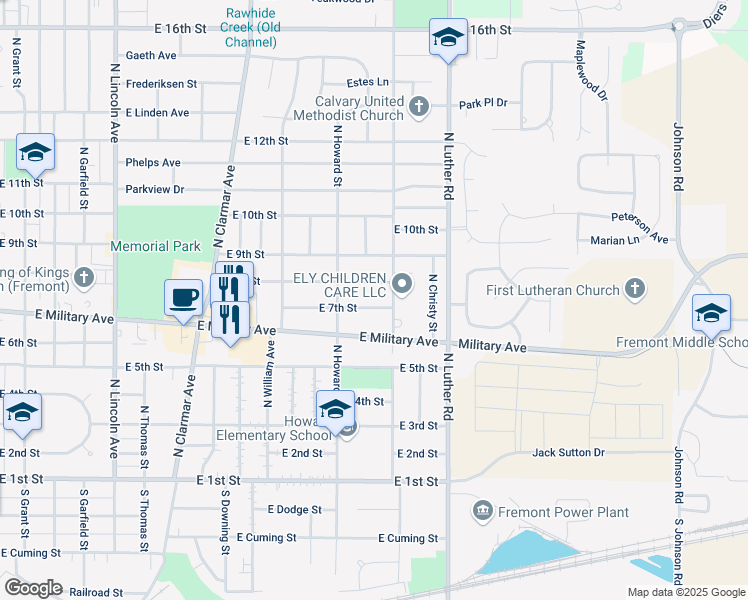 map of restaurants, bars, coffee shops, grocery stores, and more near 2344 East 8th Street in Fremont