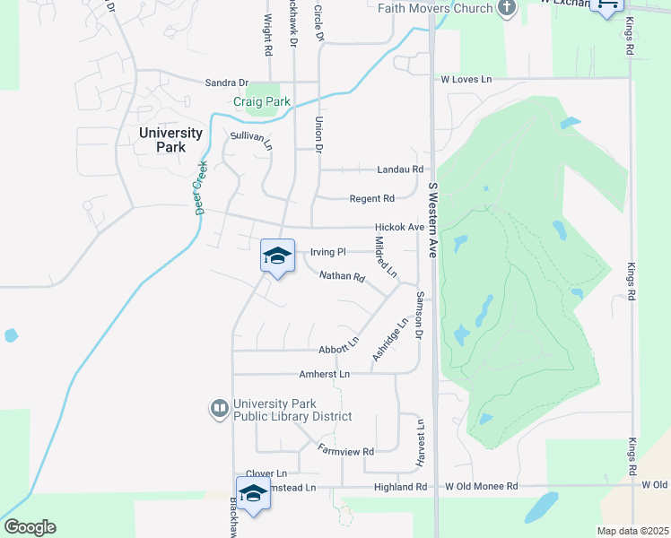 map of restaurants, bars, coffee shops, grocery stores, and more near 531 Irving Place in University Park