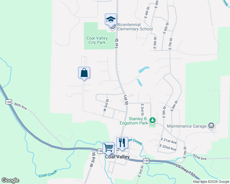 map of restaurants, bars, coffee shops, grocery stores, and more near 1508 1st Street in Coal Valley