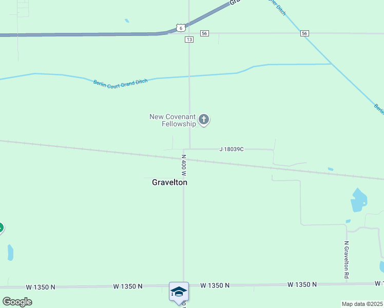 map of restaurants, bars, coffee shops, grocery stores, and more near 72973-72999 County Road 13 in Nappanee