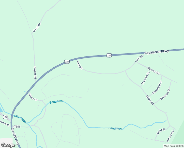 map of restaurants, bars, coffee shops, grocery stores, and more near Lark Road in Dushore