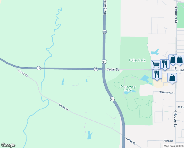 map of restaurants, bars, coffee shops, grocery stores, and more near 2461 Highway 22 in Muscatine