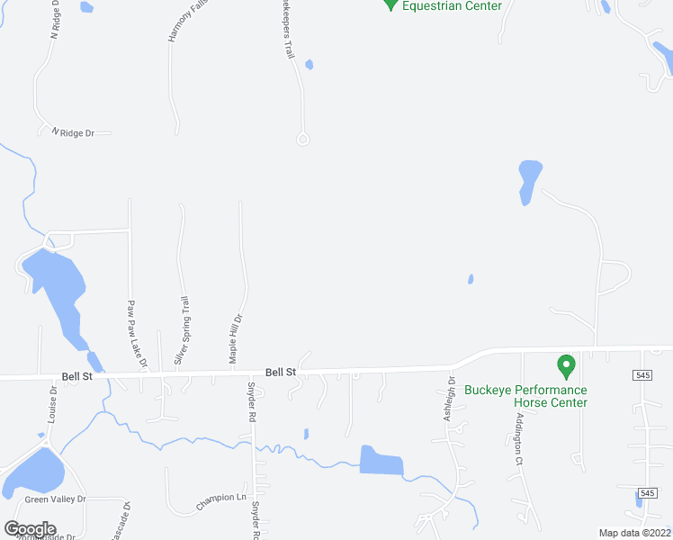 map of restaurants, bars, coffee shops, grocery stores, and more near 1573 Bell Road in Chagrin Falls