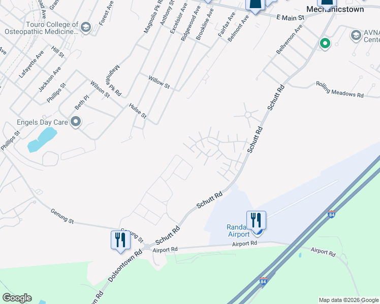 map of restaurants, bars, coffee shops, grocery stores, and more near 2 Magdalene Close in Middletown