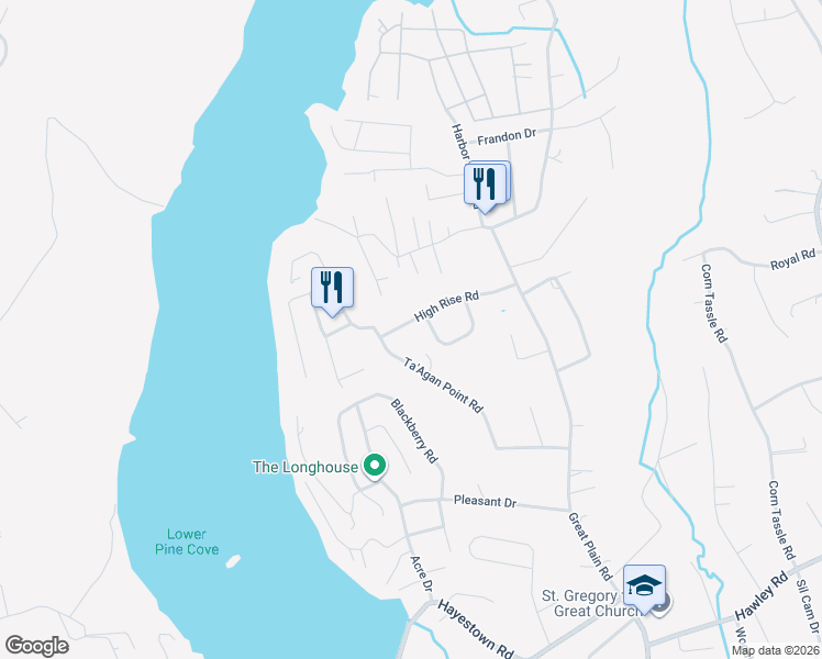 map of restaurants, bars, coffee shops, grocery stores, and more near 24 High Rise Road in Danbury