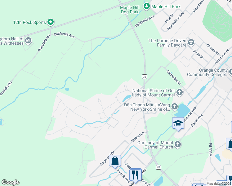 map of restaurants, bars, coffee shops, grocery stores, and more near 304 Concord Lane in Middletown