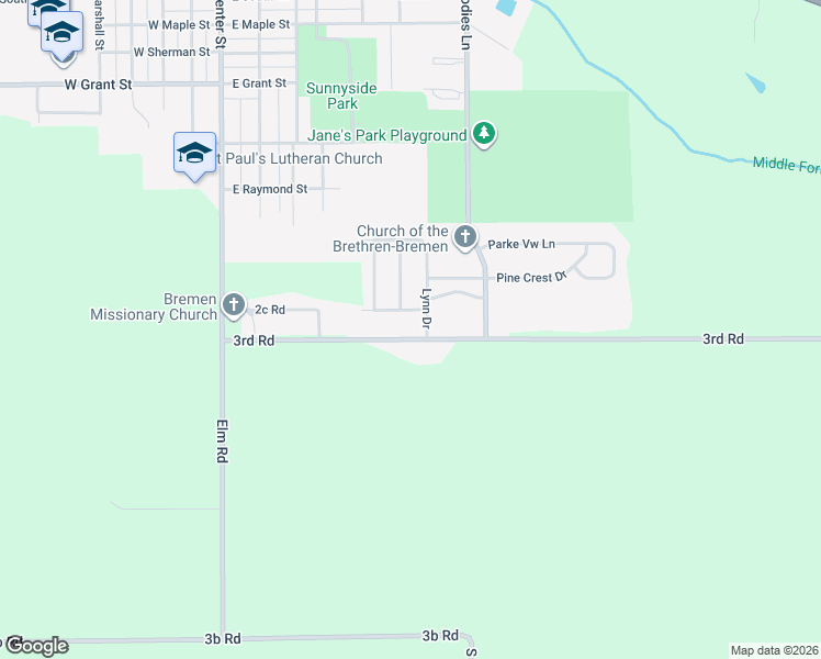 map of restaurants, bars, coffee shops, grocery stores, and more near 4194-4298 3rd Road in Bremen