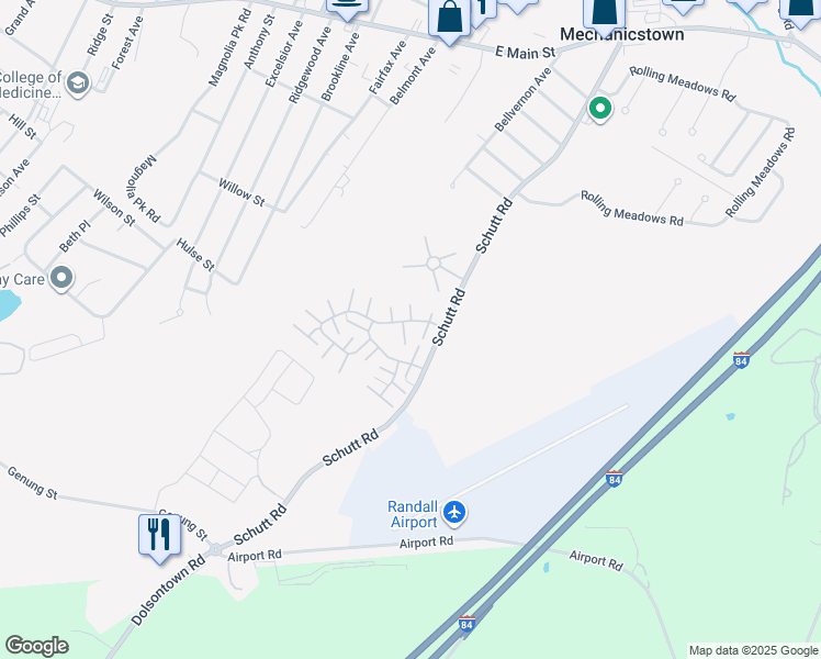 map of restaurants, bars, coffee shops, grocery stores, and more near 5 Windsor Mews in Middletown