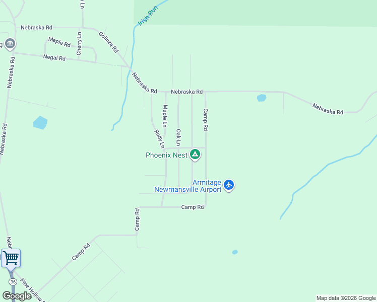 map of restaurants, bars, coffee shops, grocery stores, and more near Pine Lane in Tionesta