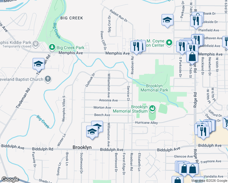 map of restaurants, bars, coffee shops, grocery stores, and more near 8816 Orchard Avenue in Brooklyn