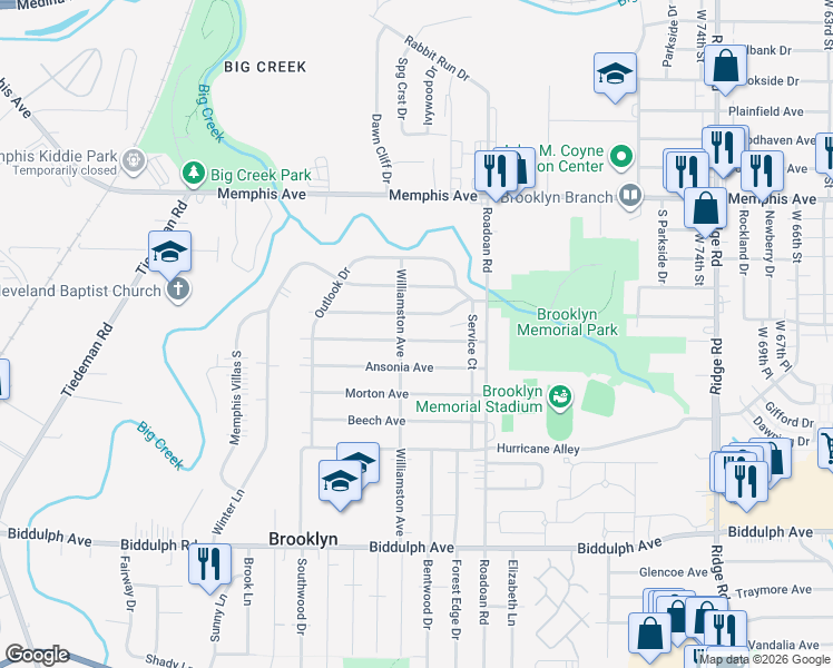 map of restaurants, bars, coffee shops, grocery stores, and more near 8906 Orchard Avenue in Brooklyn