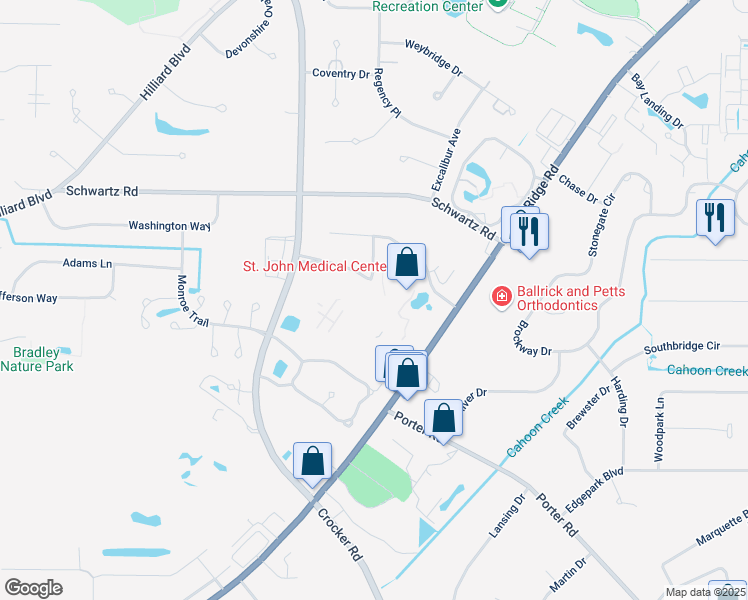 map of restaurants, bars, coffee shops, grocery stores, and more near 29000 Center Ridge Road in Westlake