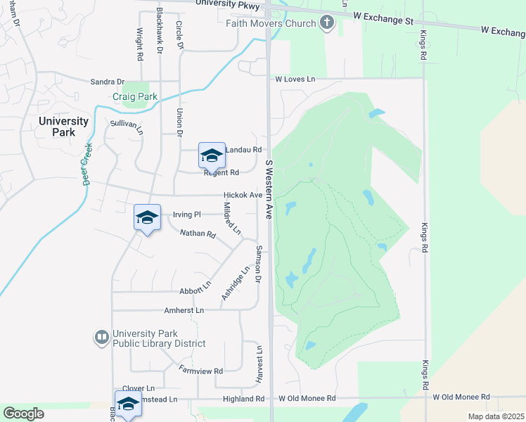 map of restaurants, bars, coffee shops, grocery stores, and more near 1009 Samson Drive in University Park