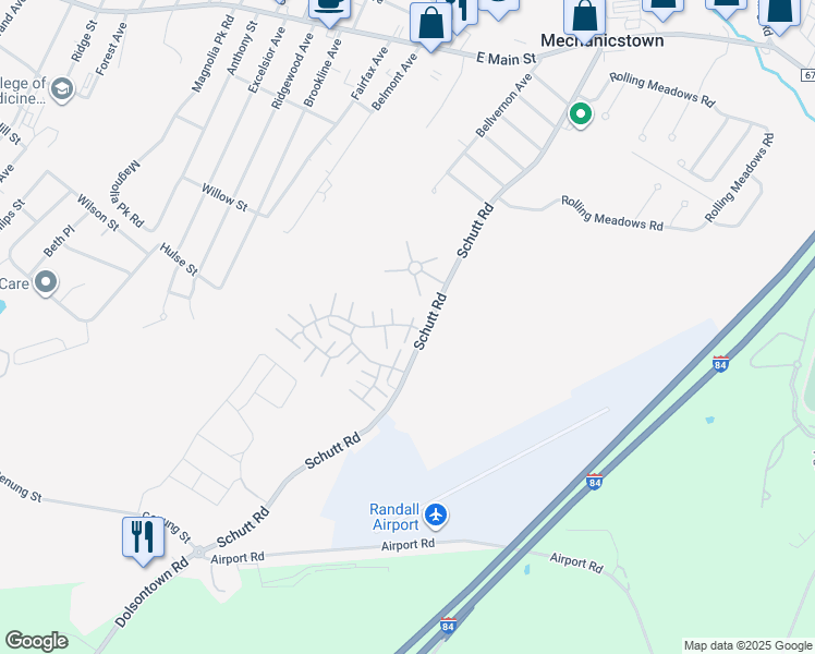 map of restaurants, bars, coffee shops, grocery stores, and more near 5 Windsor Mews in Middletown