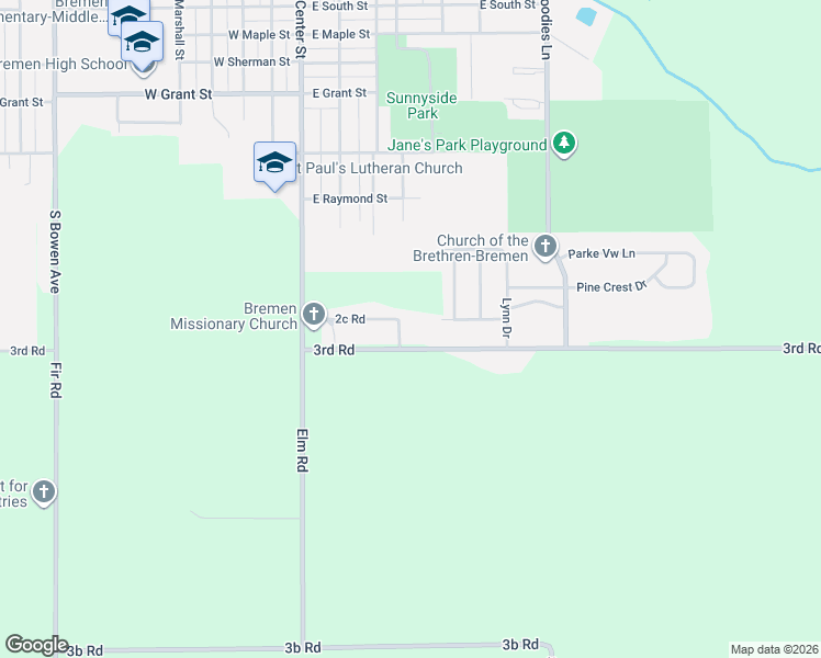 map of restaurants, bars, coffee shops, grocery stores, and more near 4262 3rd Road in Bremen