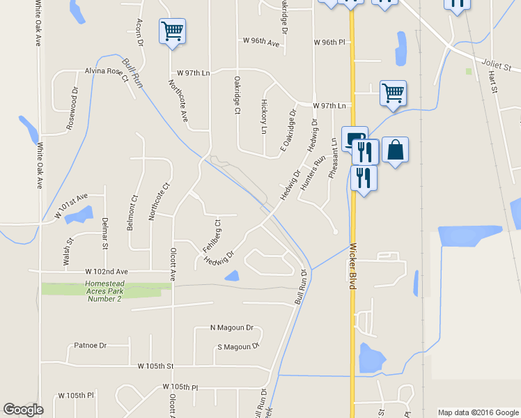 map of restaurants, bars, coffee shops, grocery stores, and more near St. John Trail in St. John