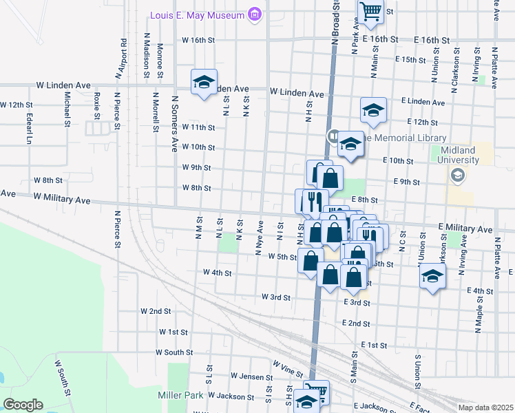 map of restaurants, bars, coffee shops, grocery stores, and more near 508 West Military Avenue in Fremont