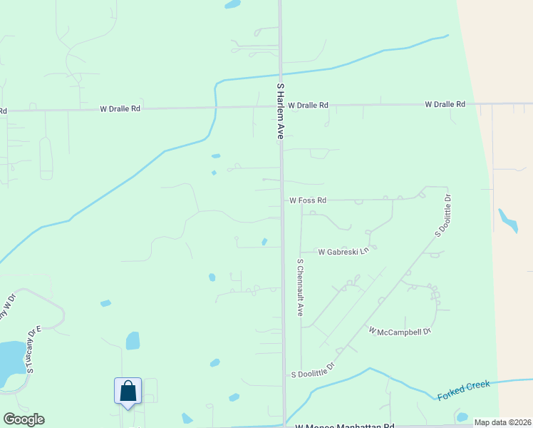 map of restaurants, bars, coffee shops, grocery stores, and more near 7220 West Palomino Trace in Monee